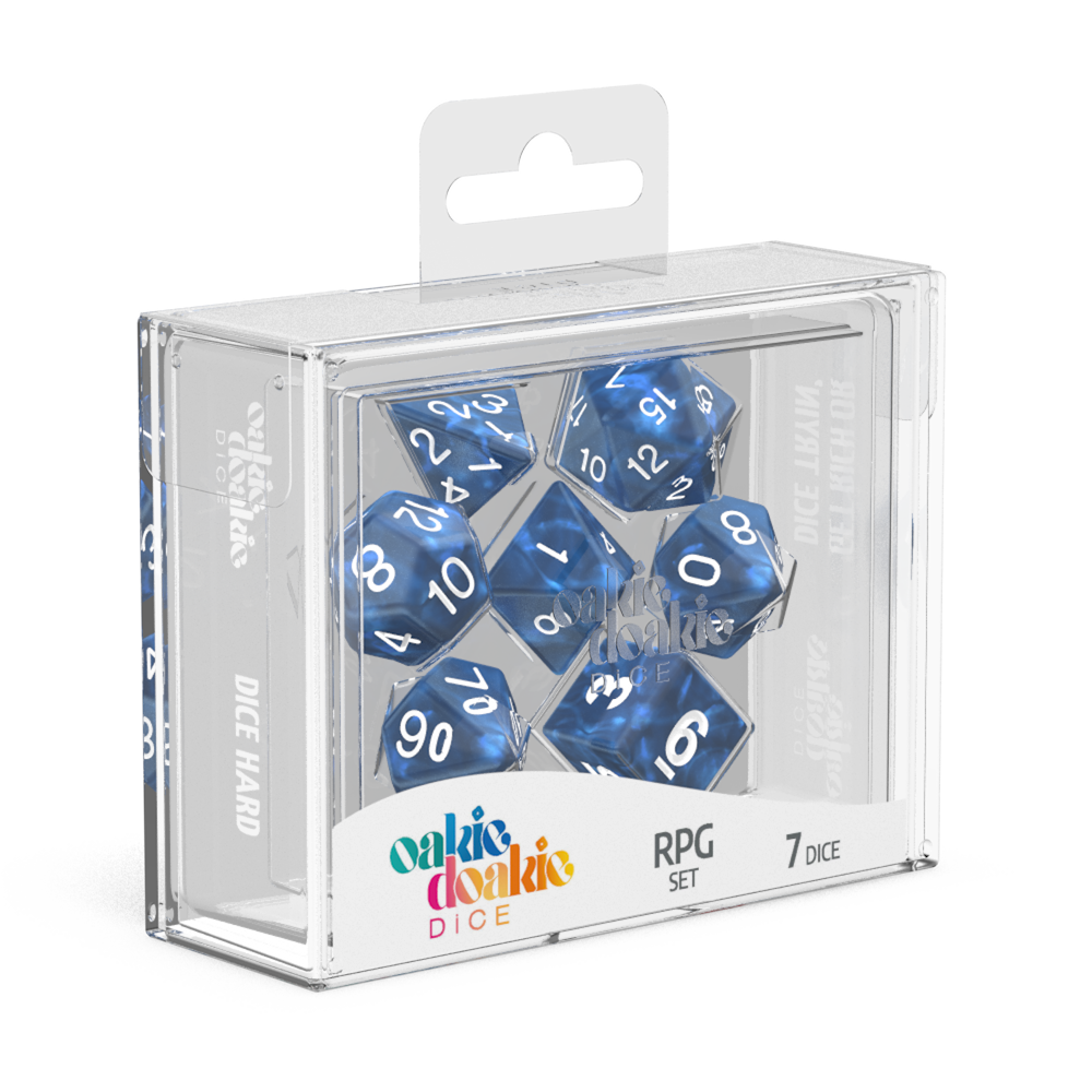 Oakie Doakie DICE RPG Set Marble: Blue (7)
