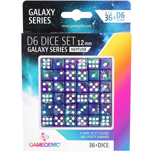 GameGenic - D6 Dice Set 12mm - Galaxy Series - Neptune (36)