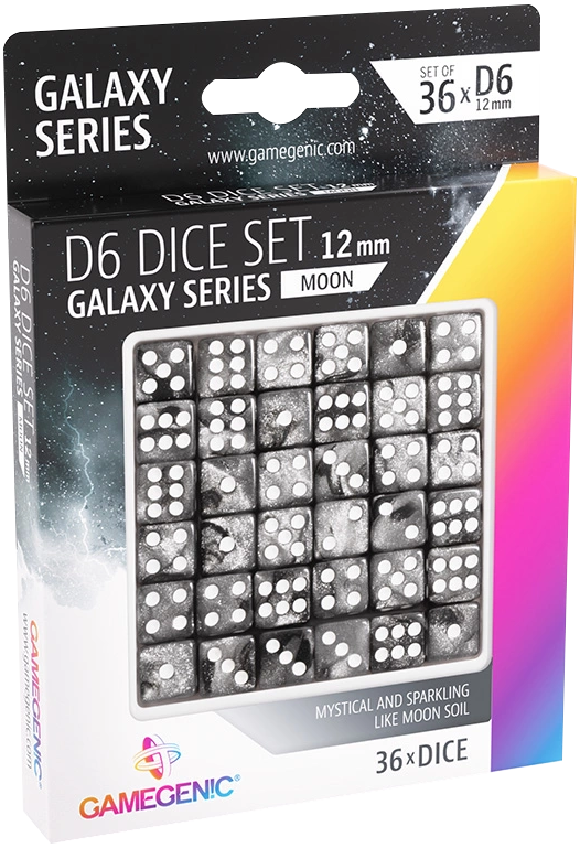 GameGenic - D6 Dice Set 12mm - Galaxy Series - Moon (36)