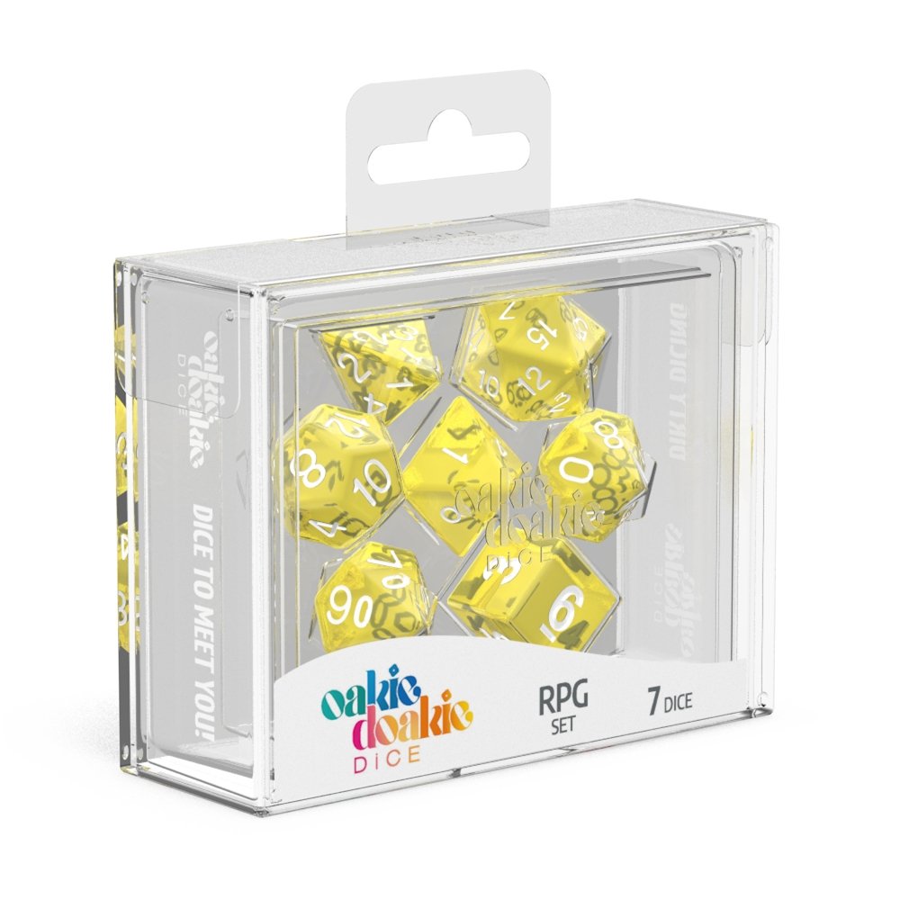 oakie doakie DICE RPG Set Translucent: Yellow (7)